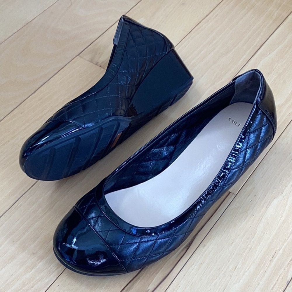Cole Haan x Nike Air quilted black Wedge Shoes Cap Toe. Women’s size 7